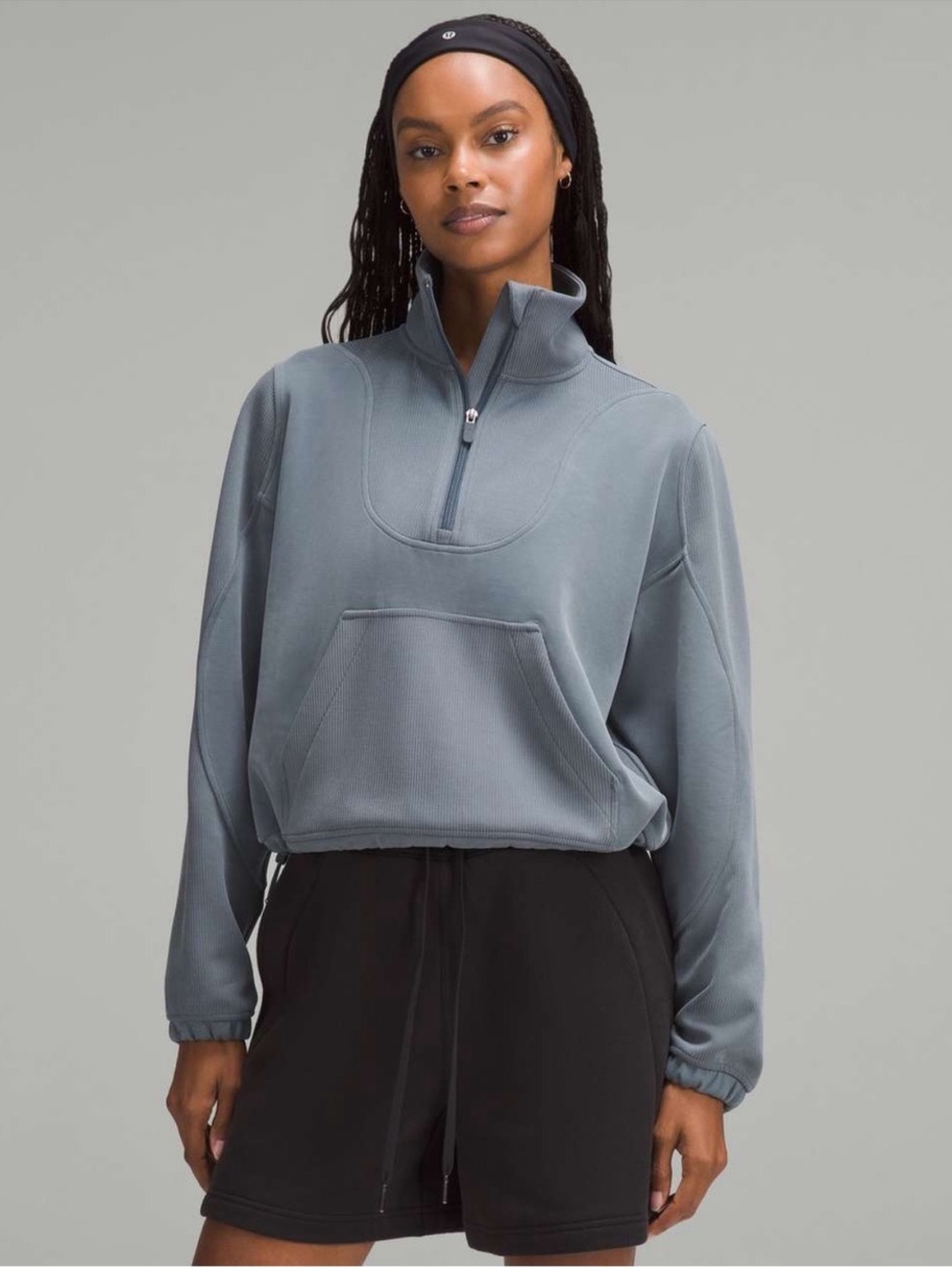 Lululemon Women's Half-Zip Brushed Softstreme Pullover Belgian Blue - Picture 2 of 8
